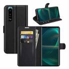 For Sony Xperia 5 III Litchi Texture Horizontal Flip Protective Case with Holder & Card Slots & Wallet(Black) - 1