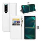 For Sony Xperia 5 III Litchi Texture Horizontal Flip Protective Case with Holder & Card Slots & Wallet(White) - 1