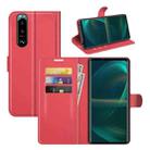 For Sony Xperia 5 III Litchi Texture Horizontal Flip Protective Case with Holder & Card Slots & Wallet(Red) - 1