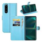 For Sony Xperia 5 III Litchi Texture Horizontal Flip Protective Case with Holder & Card Slots & Wallet(Blue) - 1