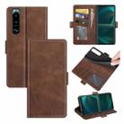 For Sony Xperia 5 III Dual-side Magnetic Buckle Horizontal Flip Leather Case with Holder & Card Slots & Wallet(Brown) - 1