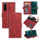 For Sony Xperia 5 III Dual-side Magnetic Buckle Horizontal Flip Leather Case with Holder & Card Slots & Wallet(Red) - 1