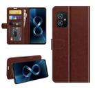 For Asus Zenfone 8 R64 Texture Single Horizontal Flip Protective Case with Holder & Card Slots & Wallet& Photo Frame(Brown) - 1