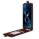 For Asus Zenfone 8 R64 Texture Single Vertical Flip Leather Protective Case with Card Slots & Photo Frame(Brown) - 1