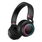 BD01 Colorful LED Bluetooth 5.0 Headphones Foldable Wireless HiFi Stereo Headset with Mic, Support TF Card / 3.5mm AUX(Black) - 1