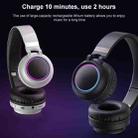 BD01 Colorful LED Bluetooth 5.0 Headphones Foldable Wireless HiFi Stereo Headset with Mic, Support TF Card / 3.5mm AUX(Black) - 3