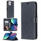For iPhone 13 mini Crazy Horse Texture Horizontal Flip Leather Case with Holder & Card Slots & Wallet & Photo Frame (Black) - 1