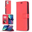 For iPhone 13 mini Crazy Horse Texture Horizontal Flip Leather Case with Holder & Card Slots & Wallet & Photo Frame (Red) - 1