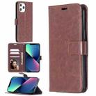For iPhone 13 mini Crazy Horse Texture Horizontal Flip Leather Case with Holder & Card Slots & Wallet & Photo Frame (Brown) - 1