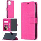 For iPhone 13 Pro Crazy Horse Texture Horizontal Flip Leather Case with Holder & Card Slots & Wallet & Photo Frame (Pink) - 1