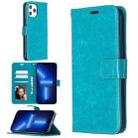 For iPhone 13 Pro Max Crazy Horse Texture Horizontal Flip Leather Case with Holder & Card Slots & Wallet & Photo Frame (Blue) - 1