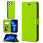 For iPhone 13 Pro Max Crazy Horse Texture Horizontal Flip Leather Case with Holder & Card Slots & Wallet & Photo Frame (Green) - 1