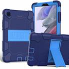 For Samsung Galaxy Tab A7 Lite T220 / T225 Two-Color Robot Shockproof Silicone + PC Protective Case with Holder(Navy Blue+Blue) - 1