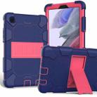 For Samsung Galaxy Tab A7 Lite T220 / T225 Two-Color Robot Shockproof Silicone + PC Protective Case with Holder(Navy Blue+Hot Pink) - 1