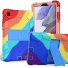 For Samsung Galaxy Tab A7 Lite T220 / T225 Two-Color Robot Shockproof Silicone + PC Protective Case with Holder(Rainbow+Blue) - 1