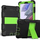 For Samsung Galaxy Tab A7 Lite T220 / T225 Two-Color Robot Shockproof Silicone + PC Protective Case with Holder(Black+Green) - 1