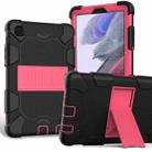 For Samsung Galaxy Tab A7 Lite T220 / T225 Two-Color Robot Shockproof Silicone + PC Protective Case with Holder(Black+Hot Pink) - 1