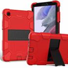 For Samsung Galaxy Tab A7 Lite T220 / T225 Two-Color Robot Shockproof Silicone + PC Protective Case with Holder(Red+Black) - 1