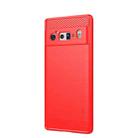 For Google Pixel 6 Pro MOFI Gentleness Series Brushed Texture Carbon Fiber Soft TPU Case(Red) - 1