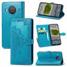 For Nokia X10 Mandala Flower Embossed Horizontal Flip Leather Case with Bracket / Card Slot / Wallet / Lanyard(Blue) - 1