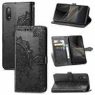 For Sony Xperia Ace II Mandala Flower Embossed Horizontal Flip Leather Case with Bracket / Card Slot / Wallet / Lanyard(Black) - 1