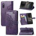 For Sony Xperia Ace II Mandala Flower Embossed Horizontal Flip Leather Case with Bracket / Card Slot / Wallet / Lanyard(Purple) - 1