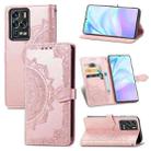 For ZTE 30 Ultra 5G Mandala Flower Embossed Horizontal Flip Leather Case with Bracket / Card Slot / Wallet / Lanyard(Rose Gold) - 1