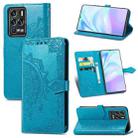 For ZTE 30 Ultra 5G Mandala Flower Embossed Horizontal Flip Leather Case with Bracket / Card Slot / Wallet / Lanyard(Blue) - 1