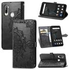 For ZTE Libero 5G Mandala Flower Embossed Horizontal Flip Leather Case with Bracket / Card Slot / Wallet / Lanyard(Black) - 1