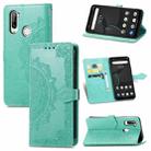 For ZTE Libero 5G Mandala Flower Embossed Horizontal Flip Leather Case with Bracket / Card Slot / Wallet / Lanyard(Green) - 1