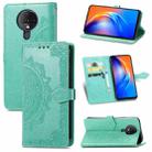 For TECNO SPARK 6 Mandala Flower Embossed Horizontal Flip Leather Case with Bracket / Card Slot / Wallet / Lanyard(Green) - 1