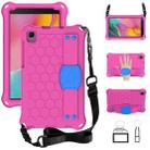 For Samsung Galaxy Tab A 8.0 2019 P200 / P205 Honeycomb Design EVA + PC Material Four Corner Anti Falling Flat Protective Shell with Strap(Rose Red+Blue) - 1