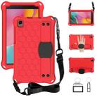For Samsung Galaxy Tab A 8.0 2019 P200 / P205 Honeycomb Design EVA + PC Material Four Corner Anti Falling Flat Protective Shell with Strap(Red+Black) - 1