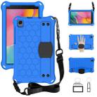 For Samsung Galaxy Tab A 8.0 2019 P200 / P205 Honeycomb Design EVA + PC Material Four Corner Anti Falling Flat Protective Shell with Strap(Blue+Black) - 1