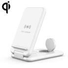 15W 3 in 1 Foldable Qi Fast Wireless Charger Station Phone Holder for iPhones & iWatchs & Airpods(White) - 1