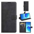 For OPPO Reno6 5G Retro Calf Pattern Buckle Horizontal Flip Leather Case with Holder & Card Slots & Wallet(Black) - 1