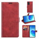 For OPPO Reno6 5G Retro Calf Pattern Buckle Horizontal Flip Leather Case with Holder & Card Slots & Wallet(Red) - 1