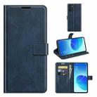 For OPPO Reno6 5G Retro Calf Pattern Buckle Horizontal Flip Leather Case with Holder & Card Slots & Wallet(Blue) - 1