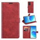 For OPPO Reno6 Pro 5G Retro Calf Pattern Buckle Horizontal Flip Leather Case with Holder & Card Slots & Wallet(Red) - 1