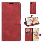 For OPPO Realme C11 2021 Retro Calf Pattern Buckle Horizontal Flip Leather Case with Holder & Card Slots & Wallet(Red) - 1