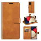 For Samsung Galaxy A03s 164mm Retro Calf Pattern Buckle Horizontal Flip Leather Case with Holder & Card Slots & Wallet(Yellow) - 1