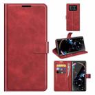 For Sharp Aquos R6 Retro Calf Pattern Buckle Horizontal Flip Leather Case with Holder & Card Slots & Wallet(Red) - 1