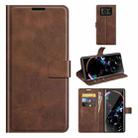 For Sharp Aquos R6 Retro Calf Pattern Buckle Horizontal Flip Leather Case with Holder & Card Slots & Wallet(Dark Brown) - 1