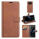 For Sharp Aquos R6 Retro Calf Pattern Buckle Horizontal Flip Leather Case with Holder & Card Slots & Wallet(Light Brown) - 1