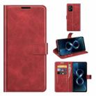 For ASUS Zenfone 8 ZS590KS Retro Calf Pattern Buckle Horizontal Flip Leather Case with Holder & Card Slots & Wallet(Red) - 1