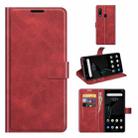 For ZTE Libero 5G Retro Calf Pattern Buckle Horizontal Flip Leather Case with Holder & Card Slots & Wallet(Red) - 1