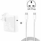 96W USB-C / Type-C Power Adapter Portable Charger with 1.8m USB-C / Type-C to USB-C / Type-C Charging Cable, UK Plug - 1