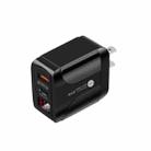 PD001 5A PD3.0 20W + QC3.0 USB Fast Charger with LED Digital Display, US Plug(Black) - 1