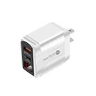 PD001 5A PD3.0 20W + QC3.0 USB Fast Charger with LED Digital Display, US Plug(White) - 1