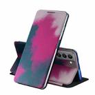 For Samsung Galaxy S21+ 5G Voltage Watercolor Pattern Skin Feel Magnetic Horizontal Flip PU Leather Case with Holder(Berry) - 1